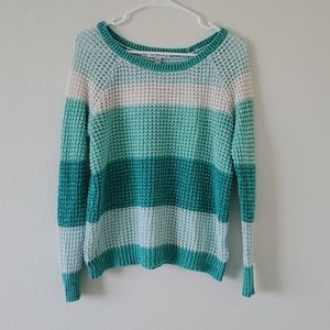 American Eagle green and white sweater